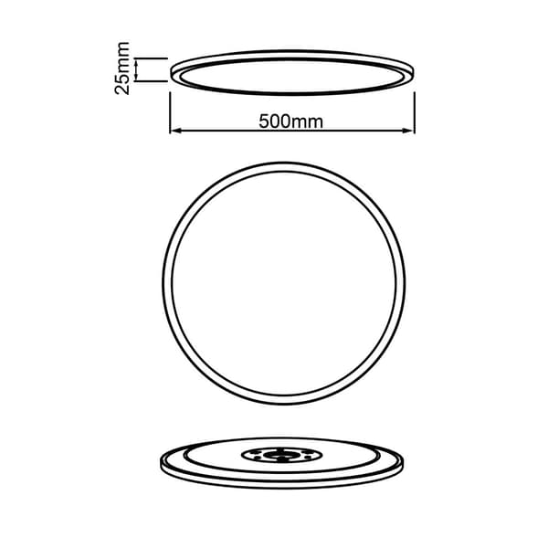 BRILLIANT lampe, Tuco LED loftpanel 50cm sort/hvid, 1x LED integreret, 38W LED integreret, (4000lm, 3000-6500K), dæmpbar med fjernbetjening