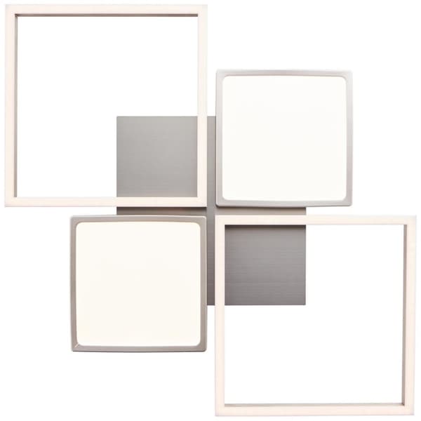 BRILLIANT lampa, Zelia LED-taklampa 51x51cm 4-lågar nickelanodiserad, 1x LED integrerad, 40W LED integrerad, (4270lm, 3000K), dimbar i 3 steg via vägg