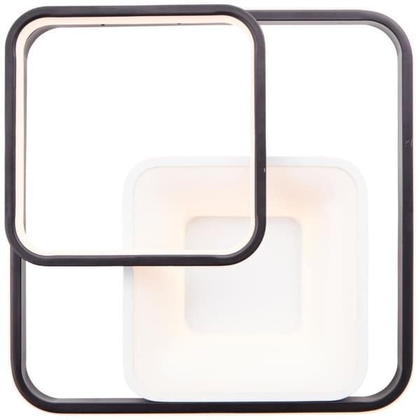 BRILLIANT lampe, Cava LED loftslampe 40x40cm CCT hvid/sort, 1x LED integreret, 42W LED integreret, (5000lm, 3000-6700K), dæmpbar med fjernbetjening