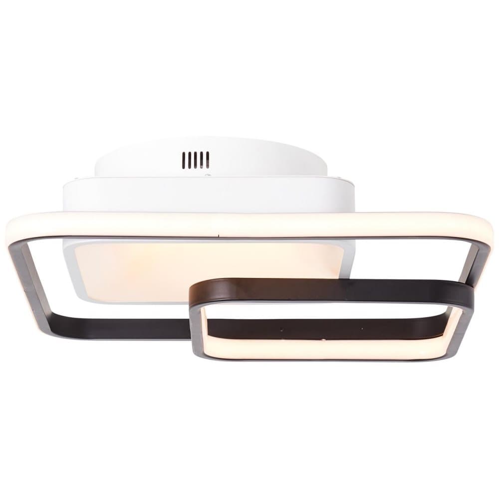 BRILLIANT lampa, Cava LED taklampa 40x40cm CCT vit/svart, 1x LED integrerad, 42W LED integrerad, (5000lm, 3000-6700K), dimbar med fjärrkontroll