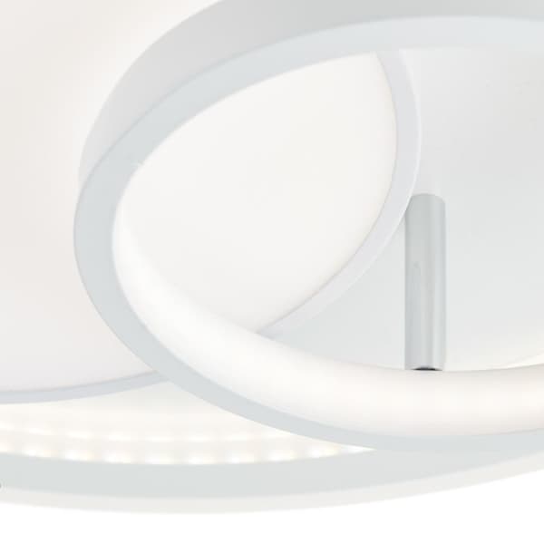 BRILLIANT lamppu, Sigune LED kattovalaisin 40x40cm valkoinen/musta, 1x LED integroitu, 40W LED integroitu, (4400lm, 3000K), himmennettävissä kaukosäät