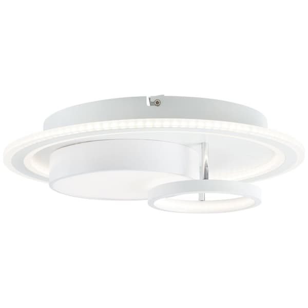 BRILLIANT lamppu, Sigune LED kattovalaisin 40x40cm valkoinen/musta, 1x LED integroitu, 40W LED integroitu, (4400lm, 3000K), himmennettävissä kaukosäät