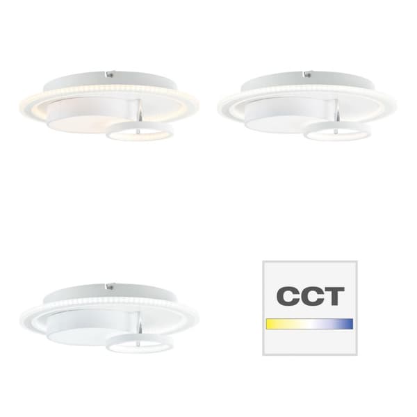 BRILLIANT lamppu, Sigune LED kattovalaisin 40x40cm valkoinen/musta, 1x LED integroitu, 40W LED integroitu, (4400lm, 3000K), himmennettävissä kaukosäät