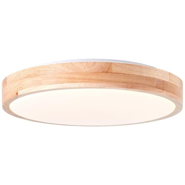 BRILLIANT lampe, slimline væg- og loftlampe 34cm trælys / hvid, 1x LED integreret, 14W LED integreret, (1300lm, 3000-4000K), lysfarve justerbar via væ