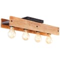 Miniatyrbild 9 av 10: BRILLIANT lampa, Calandra taklampa 4-lågor svart/träfärgad, 4x A60, E27, 42W, trä från hållbart skogsbruk (FSC)