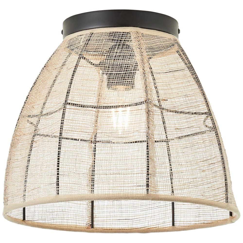 BRILLIANT lampa, Tanah taklampa 32cm svart / naturell, 1x A60, E27, 42W, lämplig för LED-lampor