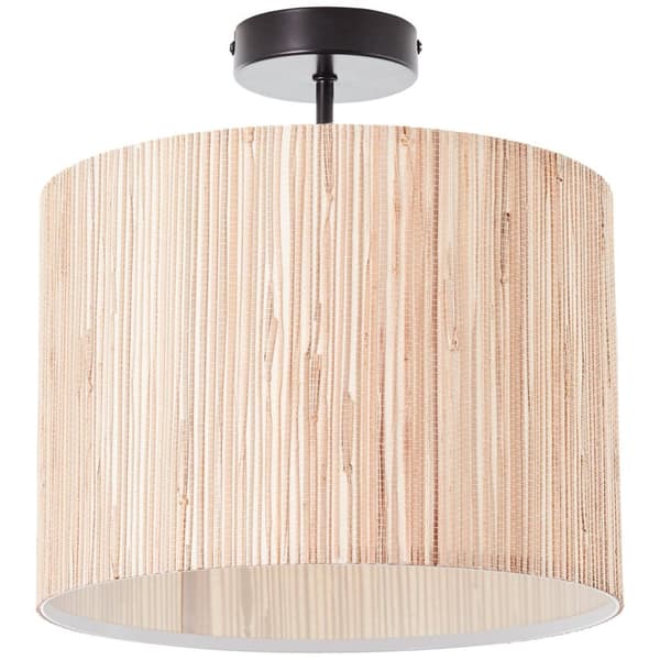 BRILLIANT lampa, Wimea taklampa 30cm svart / träfärgad, 1x A60, E27, 52W, lämplig för LED-lampor