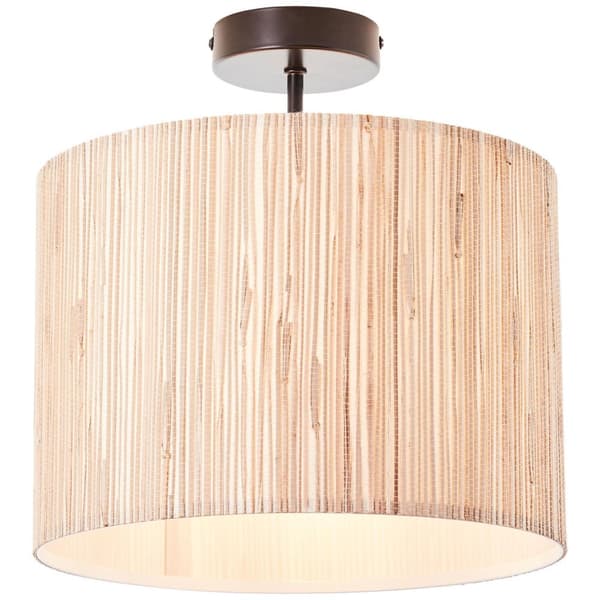 BRILLIANT lampa, Wimea taklampa 30cm svart / träfärgad, 1x A60, E27, 52W, lämplig för LED-lampor