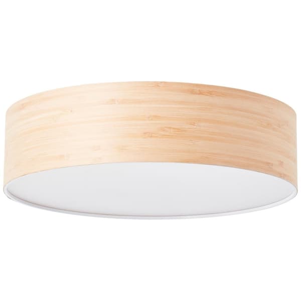 BRILLIANT lamppu, Romm kattovalaisin 38cm puinen lamppu / valkoinen, 2x A60, E27, 33W, sopii LED-lampuille