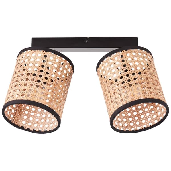 BRILLIANT lamppu, Wiley spot bar 2-kerroksinen puuvalo / musta, 2x D45, E14, 60W, kääntyvät päät