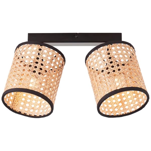 BRILLIANT lamppu, Wiley spot bar 2-kerroksinen puuvalo / musta, 2x D45, E14, 60W, kääntyvät päät