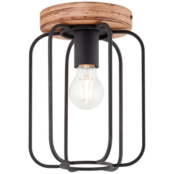 BRILLIANT lampe, Tosh loftlampe 20cm antikt træ / sort korund, 1x A60, E27, 40W, træ fra bæredygtigt skovbrug (FSC)