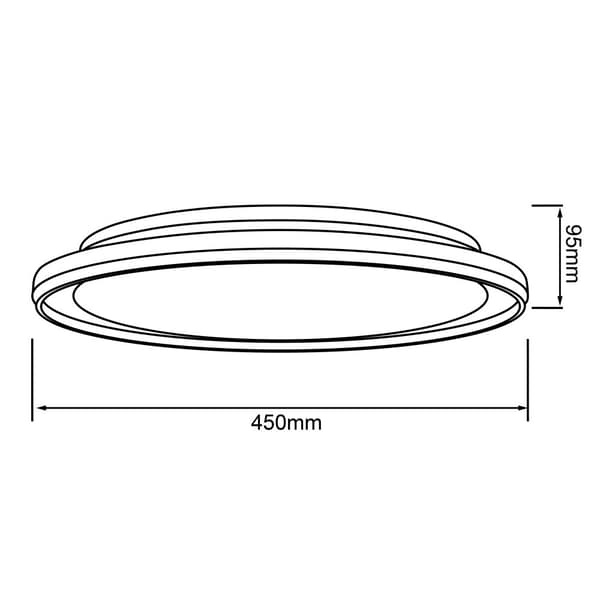 BRILLIANT lampa, Pederson LED vägg- och taklampa 45cm svart, 1x LED integrerad, 22W LED integrerad, (2300lm, 3000K), energisnål och långvarig tack var