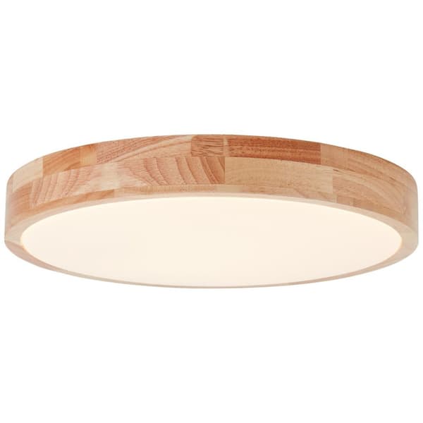 BRILLIANT lampe, slimline LED væg- og loftlampe 39cm trælys / hvid, 1x LED integreret, 22W LED integreret, (2300lm, 3000K), træ fra bæredygtigt skovbr
