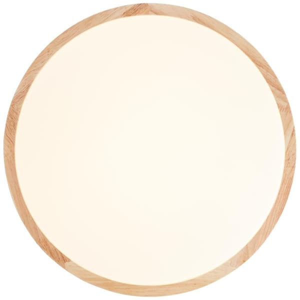 BRILLIANT lampe, Laskos LED væg- og loftlampe 38cm trælys / hvid, 1x LED integreret, 22W LED integreret, (2300lm, 3000K), træ fra bæredygtigt skovbrug