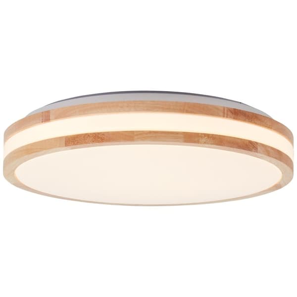 BRILLIANT lampe, Laskos LED væg- og loftlampe 38cm trælys / hvid, 1x LED integreret, 22W LED integreret, (2300lm, 3000K), træ fra bæredygtigt skovbrug