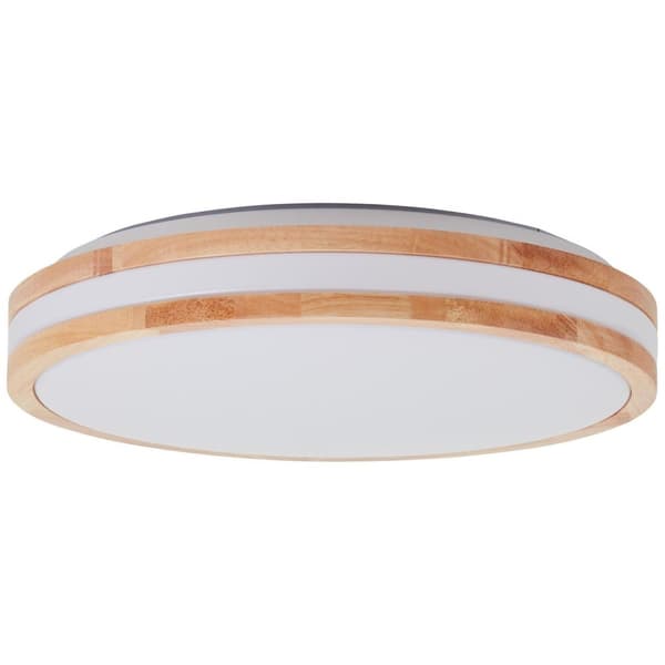 BRILLIANT lampe, Laskos LED væg- og loftlampe 38cm trælys / hvid, 1x LED integreret, 22W LED integreret, (2300lm, 3000K), træ fra bæredygtigt skovbrug