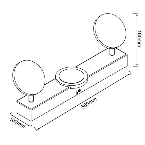 BRILLIANT lampe, Meriza LED spot bar 2-flammer hvid, 2x LED integreret, 7W LED integreret, (900lm, 3000K), drejelige hoveder