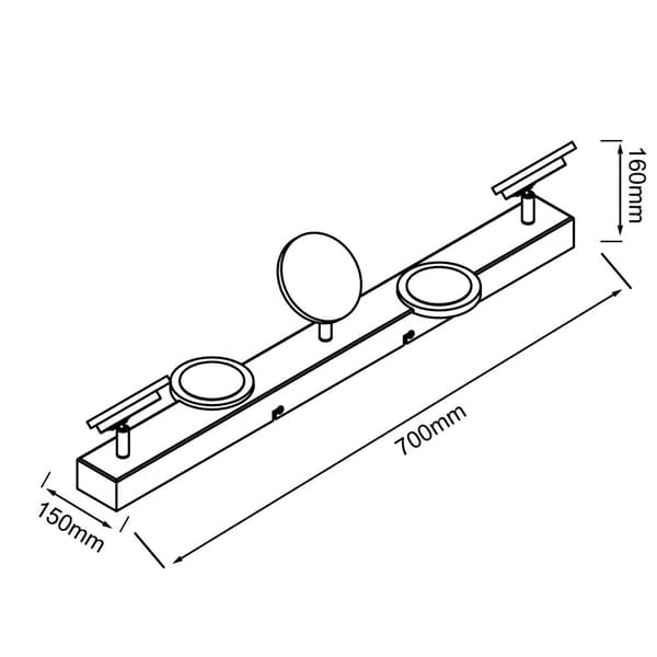 BRILLIANT lampe, Meriza LED spot bar 3-flammer sort, 3x LED integreret, 7,3W LED integreret, (933lm, 3000K), drejelige hoveder