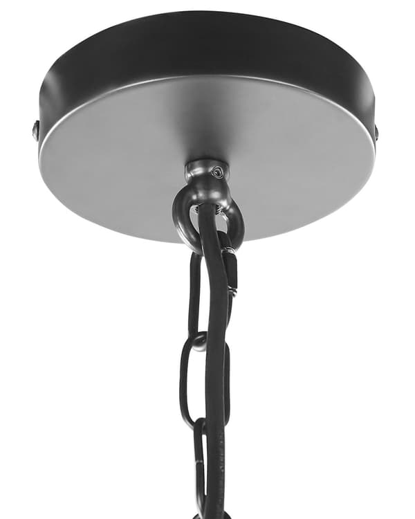 Hängande Lampa Svart Metall 166 cm Ram Glasskärm Retro stil Taklampa