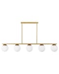 Miniatyrbild 1 av 10: Hängande Lampa Guld Metall 62 cm Sfär Skärmar Vit Glas Glamour Design Kök Matrum