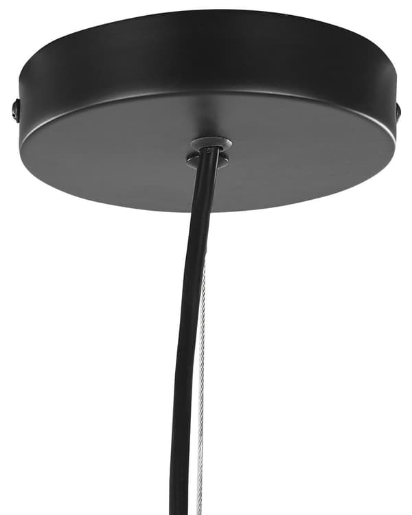 Hängande Lampa Svart Metall 115 cm 15 Glödlampor Exponerad Belysning