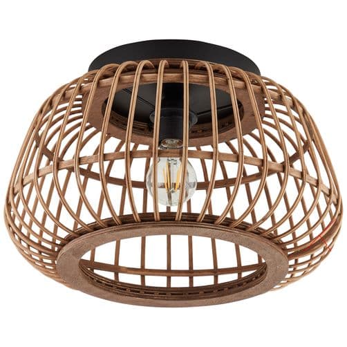 Brilliant | Nikka loftslampe 40cm sort/naturlig | 1x A60, E27, 40W, egnet til normale lamper (medfølger ikke)
