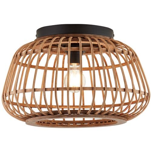 Brilliant | Nikka loftslampe 40cm sort/naturlig | 1x A60, E27, 40W, egnet til normale lamper (medfølger ikke)