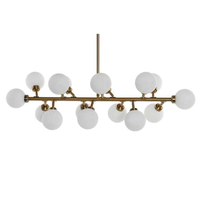 Taklampa DKD Home Decor Sfär Vit Aluminium Glas Gyllene (93 x 27 x 66 cm)