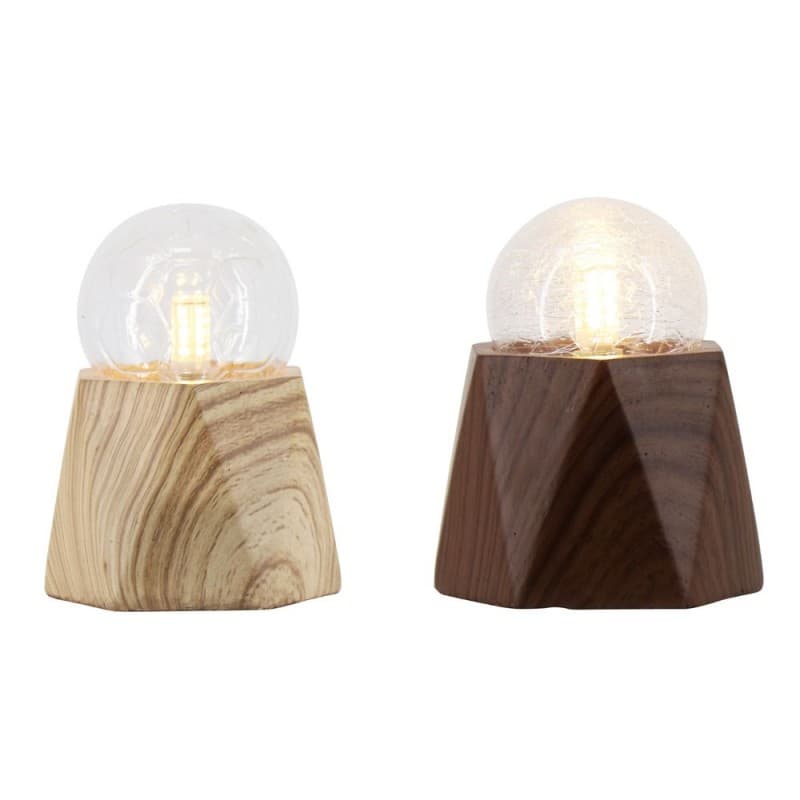 Bordslampa DKD Home Decor Glas Brun Cement Mörkbrun (2 pcs) (12 x 12 x 14 cm)