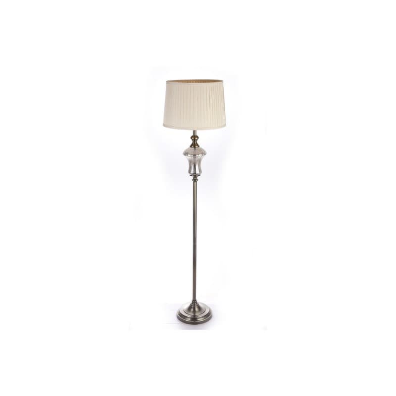 Golvlampa DKD Home Decor Glas Beige Gyllene Metall (40 x 40 x 166 cm)