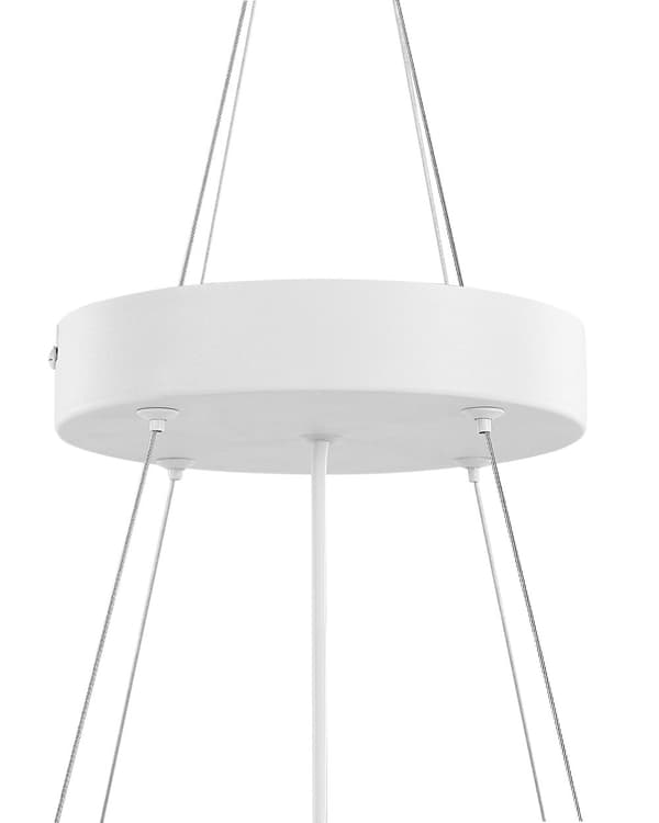 Hängande Lampa Vit Stål Akryl Integrerad LED-ljus Rund Ring Modern Belysning
