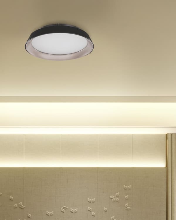 Taklampa Svart Stål Aluminium Integrerade LED-ljus Rund Form Dekorativ Modern Glamorös Belysning