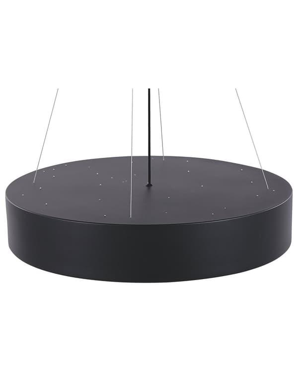 Hängande Lampa Svart Stål Akryl Integrerad LED-ljus Rund Ring Modern Belysning