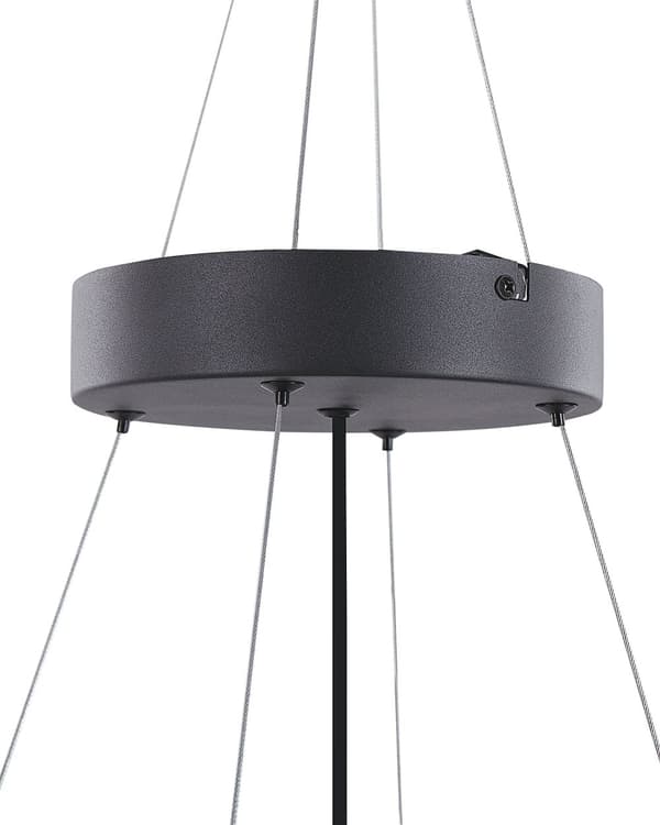 Hängande Lampa Svart Stål Akryl Integrerad LED-ljus Rund Ring Modern Belysning