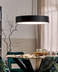 Miniatyrbild 2 av 10: Hängande Lampa Svart Stål Akryl Integrerad LED-ljus Rund Ring Modern Belysning