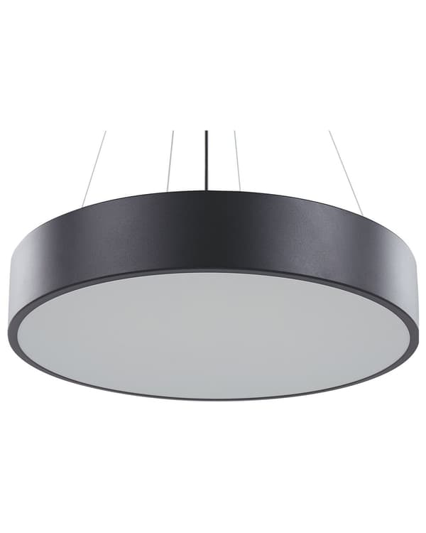 Hängande Lampa Svart Stål Akryl Integrerad LED-ljus Rund Ring Modern Belysning