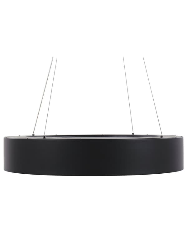 Hängande Lampa Svart Stål Integrerade LED-ljus Ring Rund Form Modern Glamorös Belysning