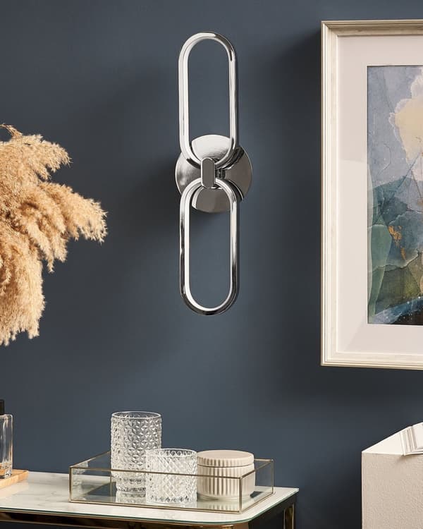 Vägglampa LED Silver Metallskärm Varmt Vitt Ljus Dekorativ Accent Belysning