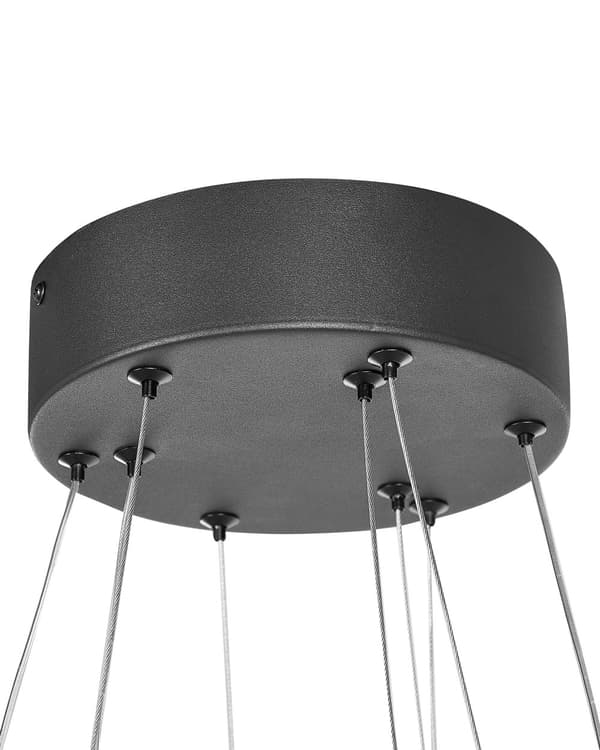 Hängande Lampa Svart Aluminium Stål Integrerad LED-ljus Unik Justerbar Form Modern Industriell Belysning