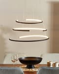 Miniatyrbild 2 av 11: Hängande Lampa Svart Aluminium Stål Integrerad LED-ljus Unik Justerbar Form Modern Industriell Belysning