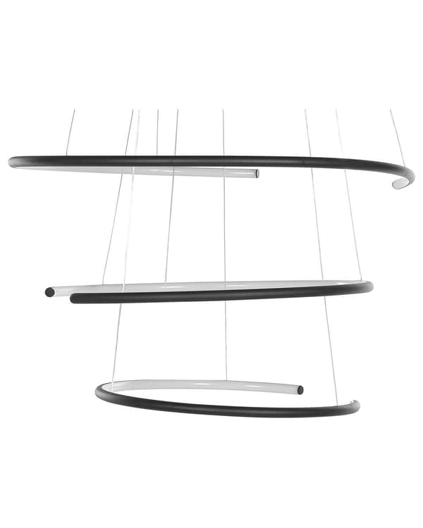 Hängande Lampa Svart Aluminium Stål Integrerad LED-ljus Unik Justerbar Form Modern Industriell Belysning