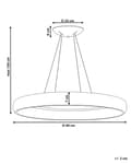 Miniatyrbild 3 av 11: Hängande Lampa Vit Stål Aluminium Integrerad LED-ljus Ring Rund Form Modern Glamorös Belysning