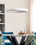 Miniatyrbild 4 av 11: Hängande Lampa Vit Stål Aluminium Integrerad LED-ljus Ring Rund Form Modern Glamorös Belysning