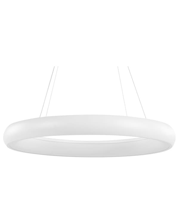 Hängande Lampa Vit Stål Aluminium Integrerad LED-ljus Ring Rund Form Modern Glamorös Belysning