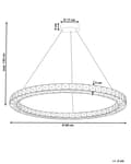 Miniatyrbild 3 av 9: Hängande Lampa Silver Kristall Glas Stål Integrerad LED-ljus Ring Rund Form Modern Glamorös Belysning