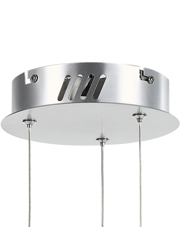 Hängande Lampa Silver Kristall Glas Stål Integrerad LED-ljus Ring Rund Form Modern Glamorös Belysning