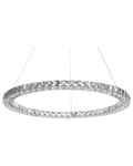 Miniatyrbild 1 av 9: Hängande Lampa Silver Kristall Glas Stål Integrerad LED-ljus Ring Rund Form Modern Glamorös Belysning