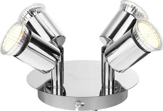 Elevenlands takplatser - 4 rund ljus - LED -taklampa - Turning Gu10 Metarial Iron and Chrome Modern Spot Lamp - för Inside Living Room Bedroom Kitchen