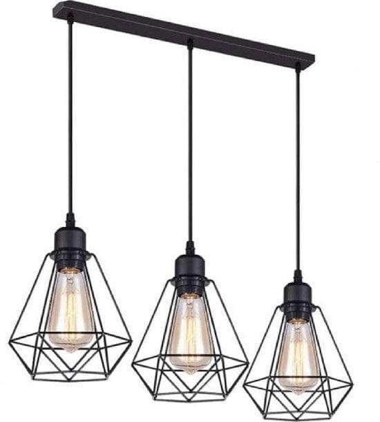 Industrial Hanging Lamp - 3 Ljuspunkter - Metallhängande lampor - LED - Metall - Taklampa - Matsalslampa - Pendell Lamp - E27 Fitting - Excla. Ljuskäl